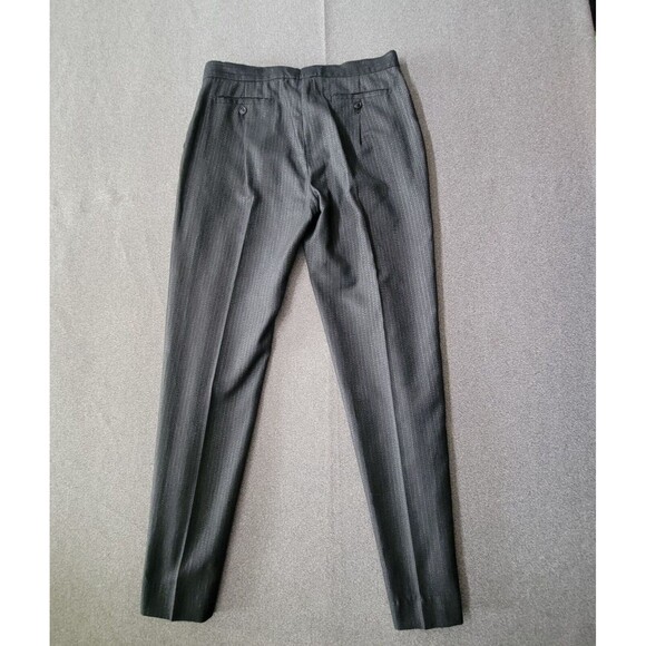 Max Mara Size 12 Black Grey Wool Blend Trouser Pants 849 - Picture 2 of 10